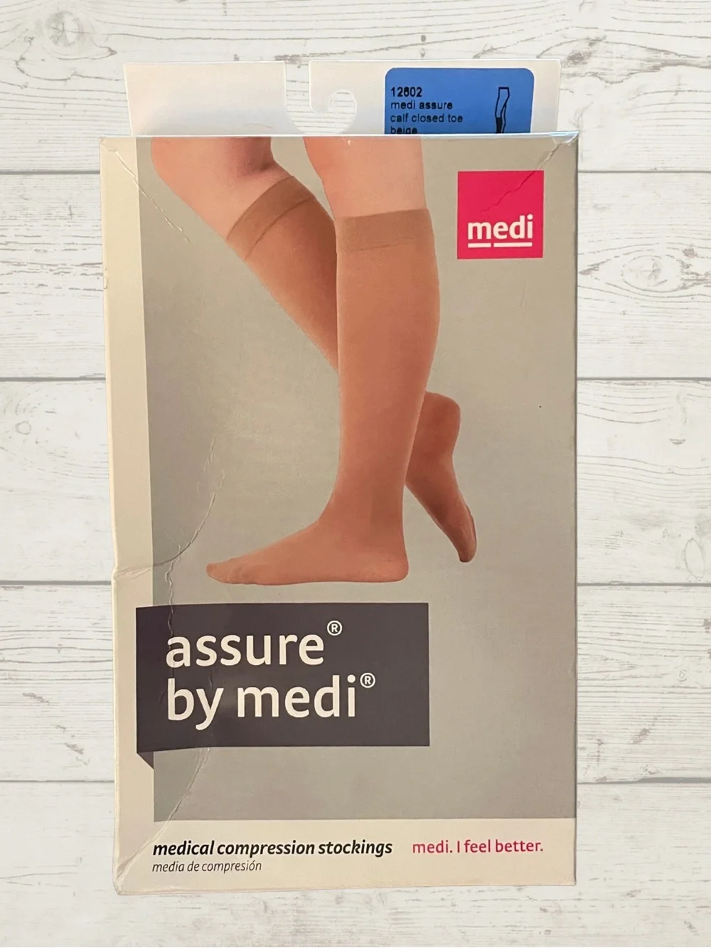 MEDI Assure Women's Men's Calf Compression Stockings Beige Medium 15-20 New Box